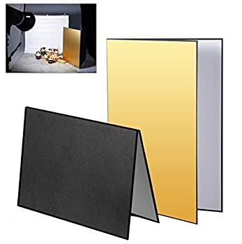 【中古】 Meking レフ板 反射板 3-in-1 ライティング道具 29.7x42cm A3サイズ 1枚で3色対応-銀 白 黒 金 補光 吸光 輪郭強調 商品撮影用 縦式 折り畳み