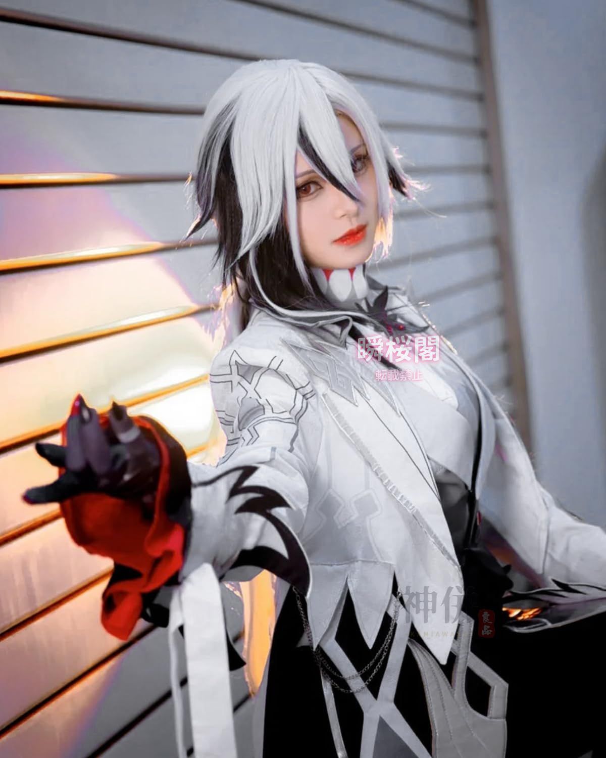 召使 原神 アルレッキーノ コスプレ 一式 ウィッグ 衣装 M 五次元 基萌 原神 コスプレ アルレッキーノ 召使 衣装 ※ウィッグ