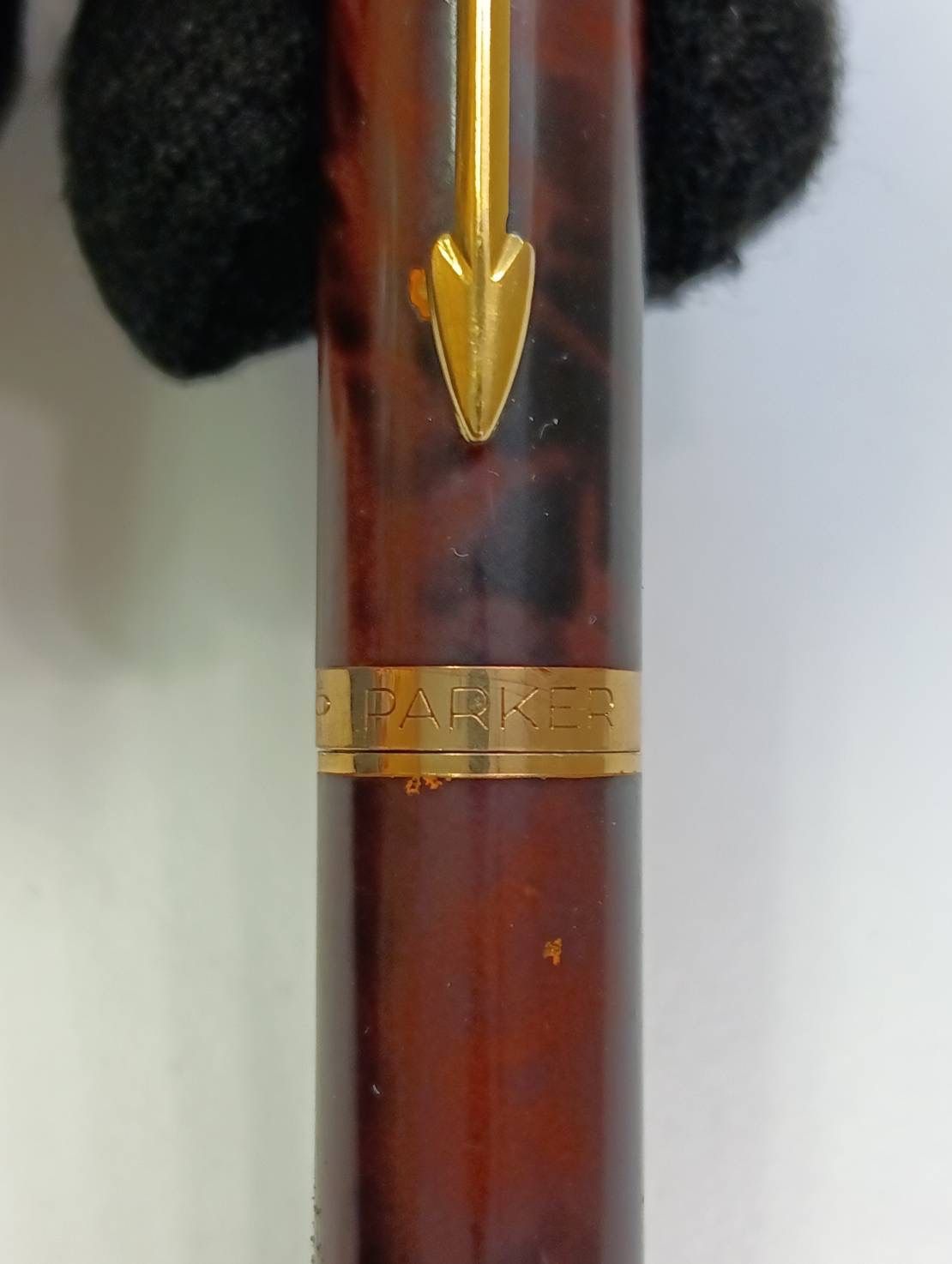 中古品】Parker パーカー 万年筆 ペン先 14K 585 ブラウン マーブル 名