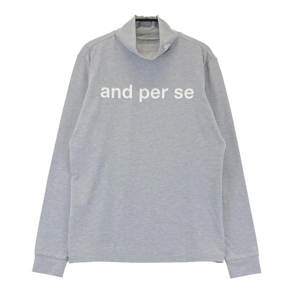 and per se アンパスィ ハイネック長袖Tシャツ 総柄 Rock刺繍 グレー系 M [240001228833]【中古】ゴルフウェア レディース and per se アンパスィ 長袖ハイネックシャツ メンズ アウトレット