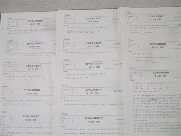 駿台 東京大学 化学東大対策演習S テスト計24回分 通年セット【ノート付き】 2024 026S0D 駿台 東京大学 化学東大対策演習S テスト計24回分 通年セット