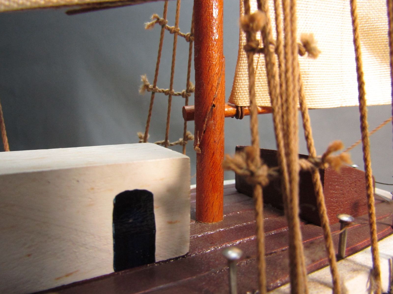 日本丸　木製　アンティーク　帆船模型　全長60cm-5