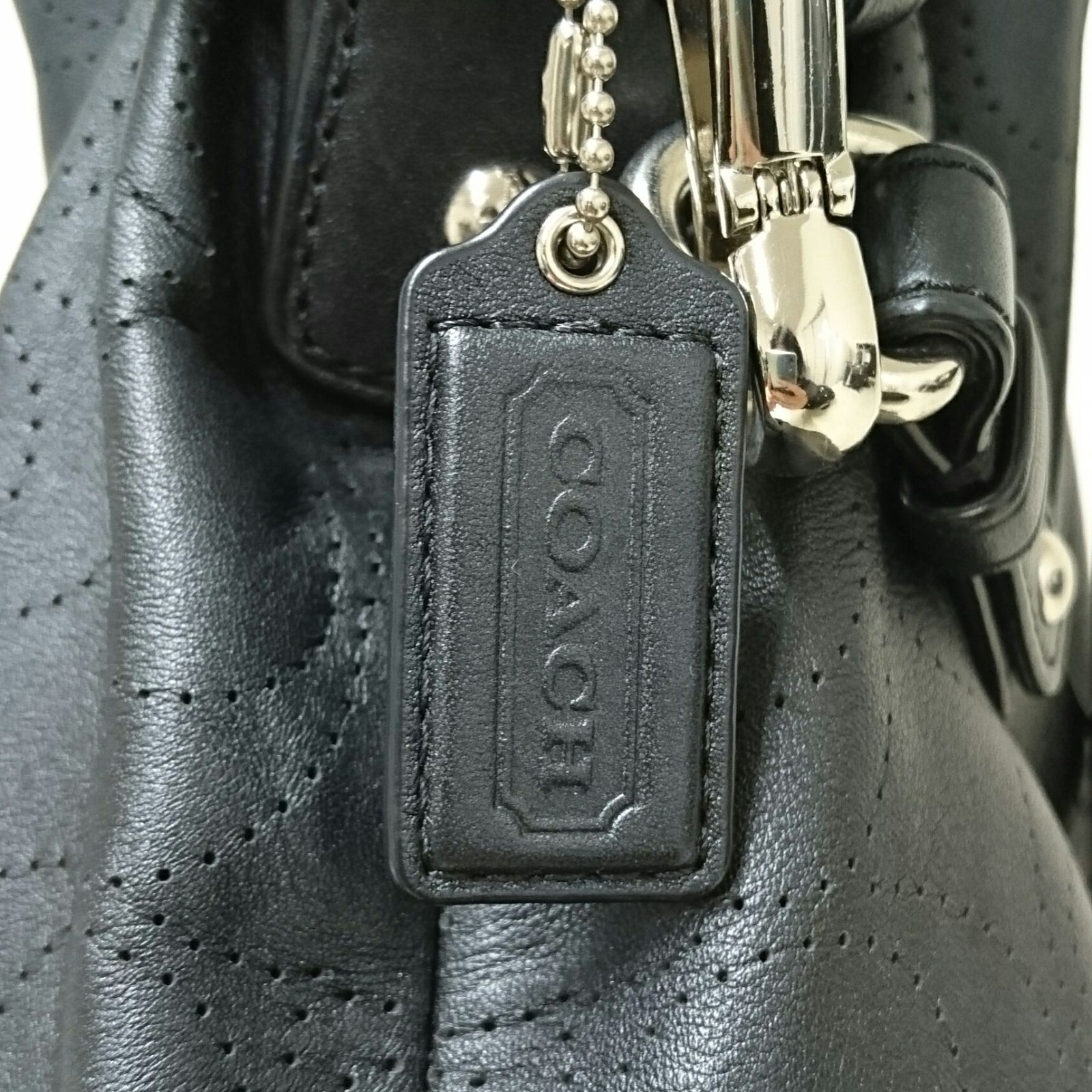 COACH コーチ パンチングレザー ショルダーバッグ 中古美品 1568