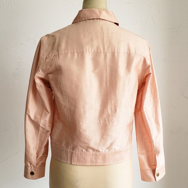 100％品質保証。 ラルフローレン RL シルクシャンタン シャツ ブルゾン 9号 ピンク系 シルク100％ 薄手 RALPH LAUREN サイズも豊富。