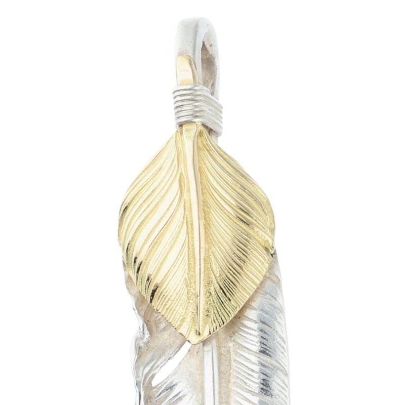 ゴローズ オールド上金特大フェザー 右向き ネックレストップ メンズ