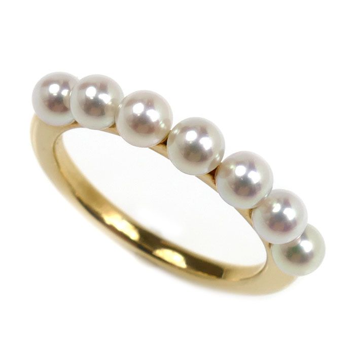 MIKIMOTO ミキモト K18YG イエローゴールド ベビーパール リング 指輪 PR-1426K アコヤパール約3.7mm 12号 3.1g レディース