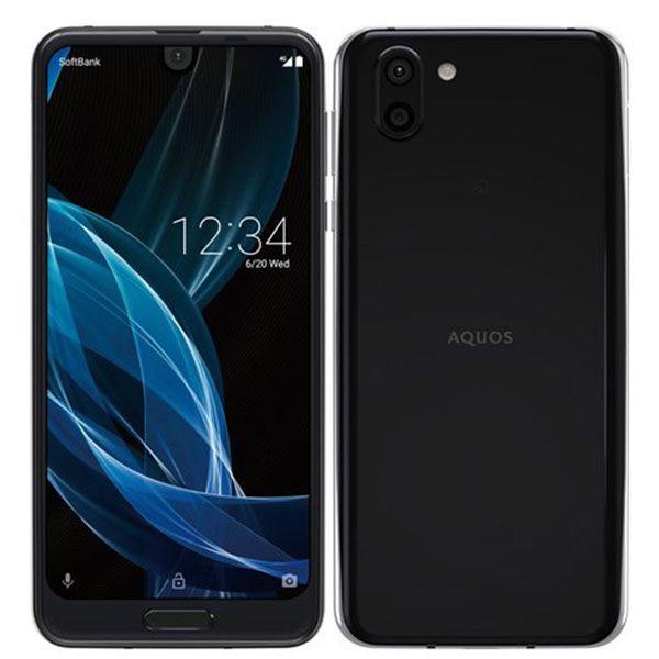 中古】 SH-03K AQUOS R2 Platinum Black SIMフリー 本体 ドコモ スマホ ...