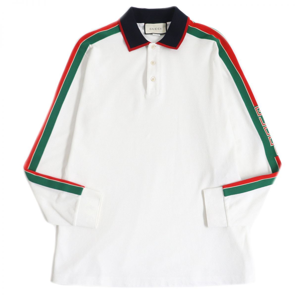 GUCCI ホワイトポロシャツ XLメンズ Cotton piquet polo shirt in white | GUCCI® US