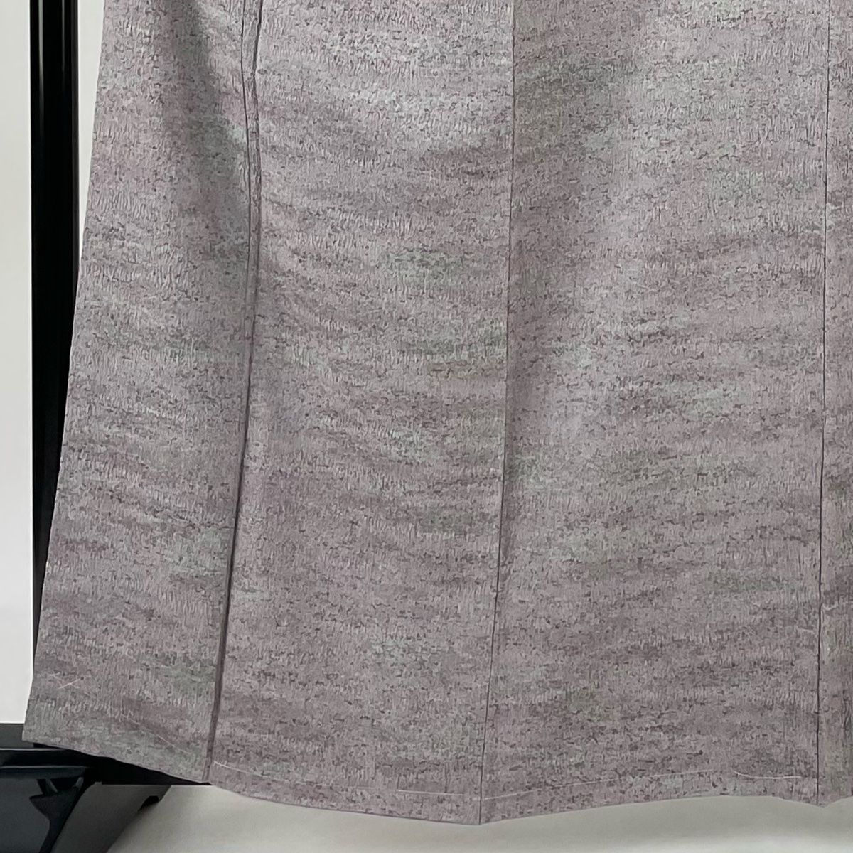 小紋 身丈160.5cm 裄丈66cm M 袷 陶彩染 幾何学 地紋 灰紫 正絹 美品  