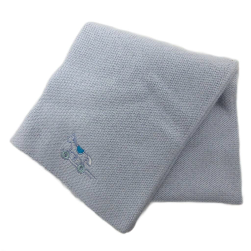  エルメス HERMES マフラー ストール ロゴ刺繍 カシミヤ 青 ブルー マフラー キッズファッション小物