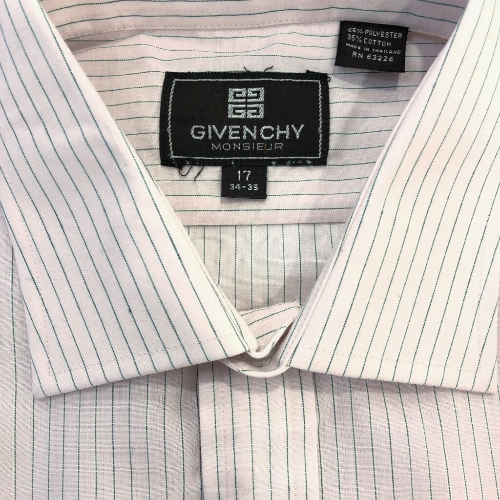 新品タグ付き 80年代 GIVENCHY ジバンシィ 長袖シャツ ストライプ