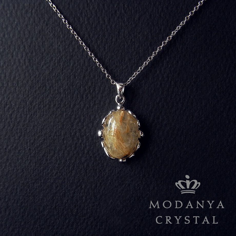 ルチルクォーツ［シルバー925フレーム］ペンダントトップ7（天然石