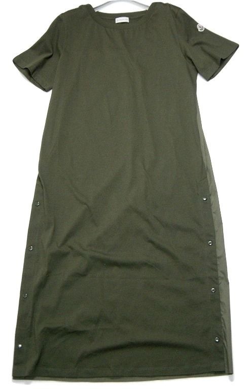 サイズM■新品 本物■モンクレール ロングTシャツワンピース カーキ系レディース サイズS□サイズM□新品□モンクレール ロングTシャツワンピース
