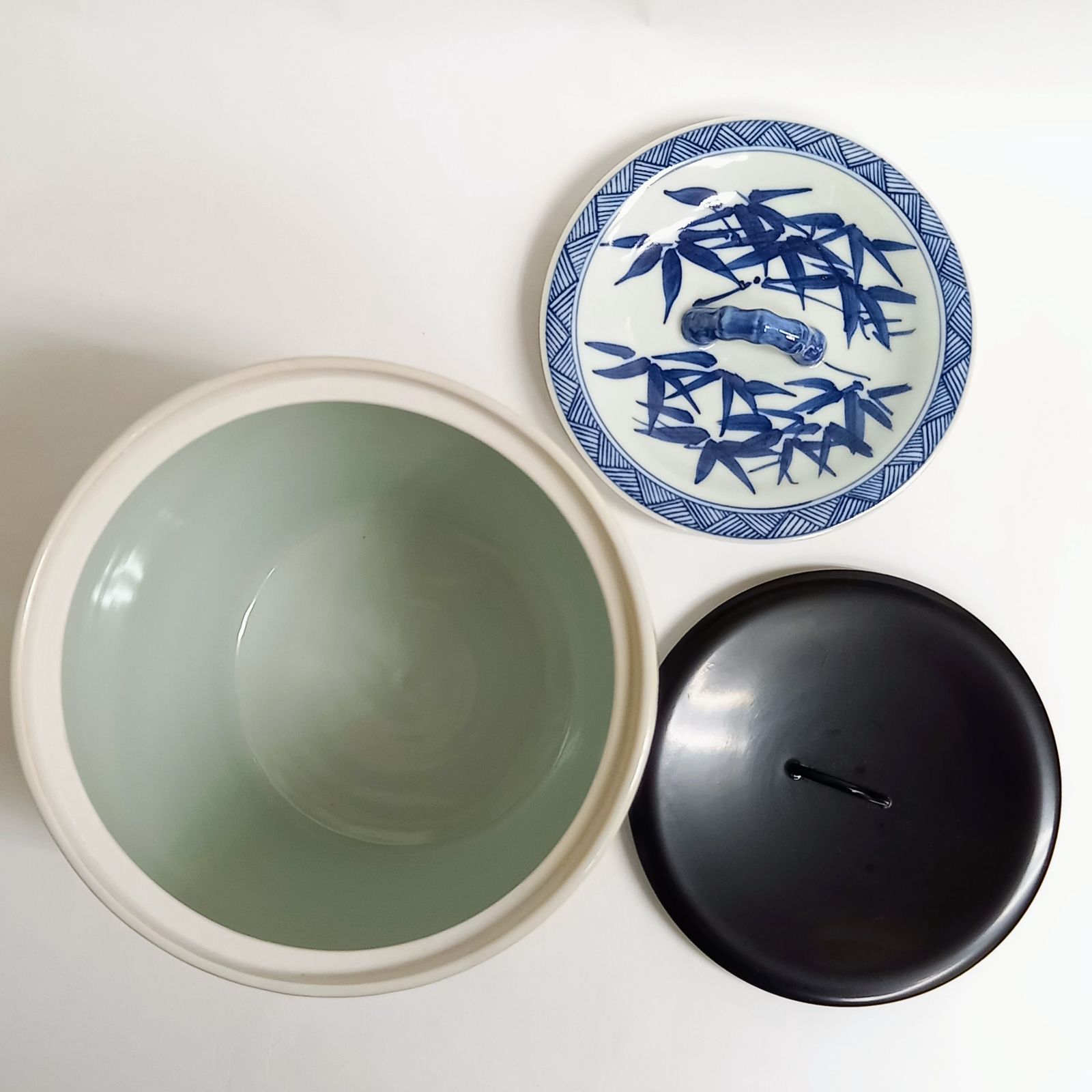 茶道具　西村徳泉造　染付　竹　水指　共箱 茶道具 西村徳泉造 染付 竹 水指 共箱 - メルカリ