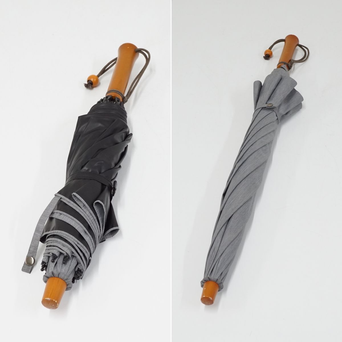 サンバリア100 完全遮光折日傘 USED美品 2段折 フロスト グレー