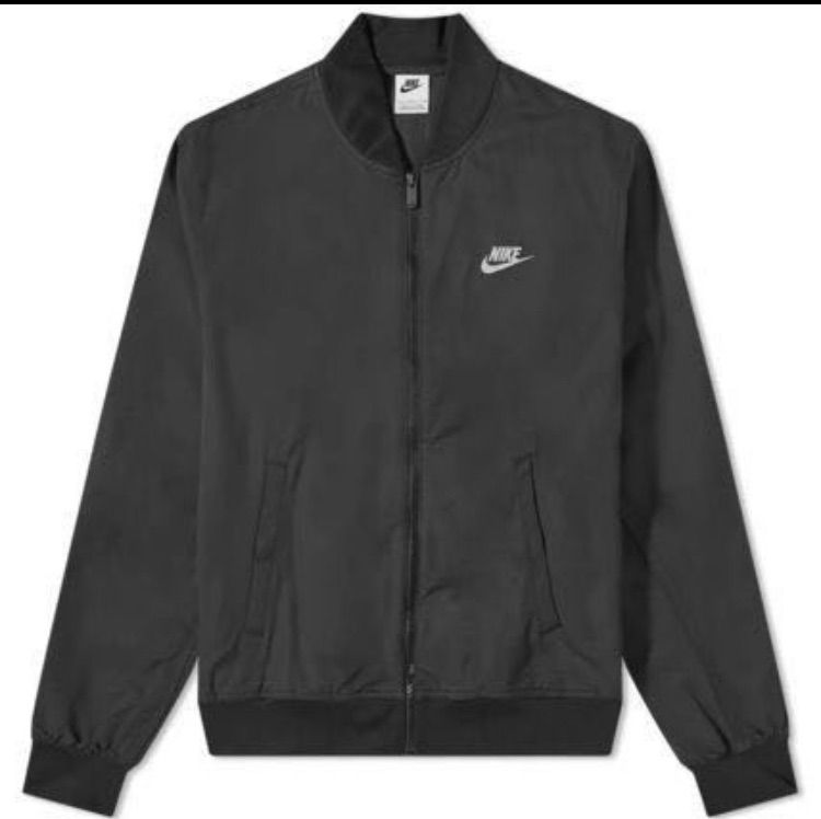 海外☆Nike Sportswear Woven UTILITY Full Zip Bomber Jacket 黒/白