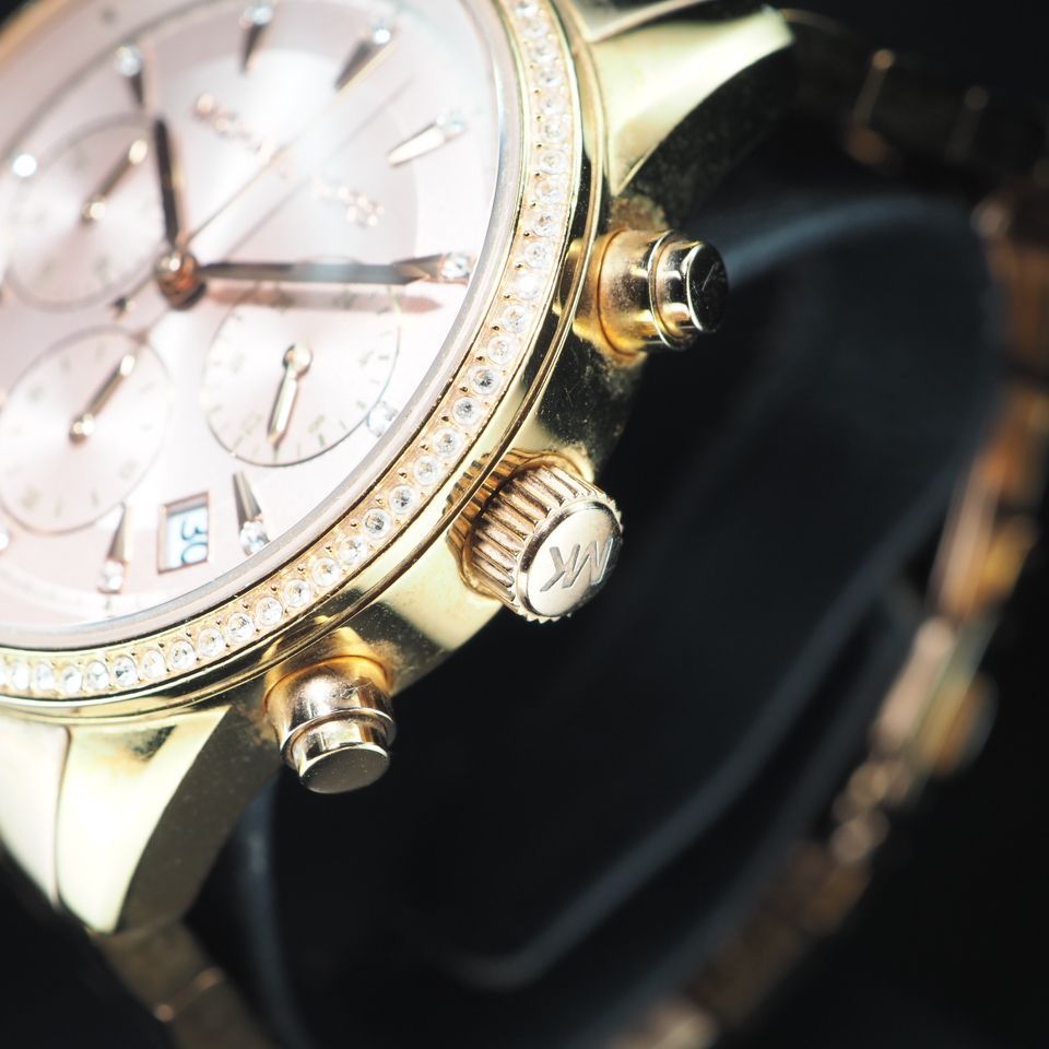 MICHAEL KORS】 マイケルコース GP QZ 電池交換済み MK-6357 クロノ