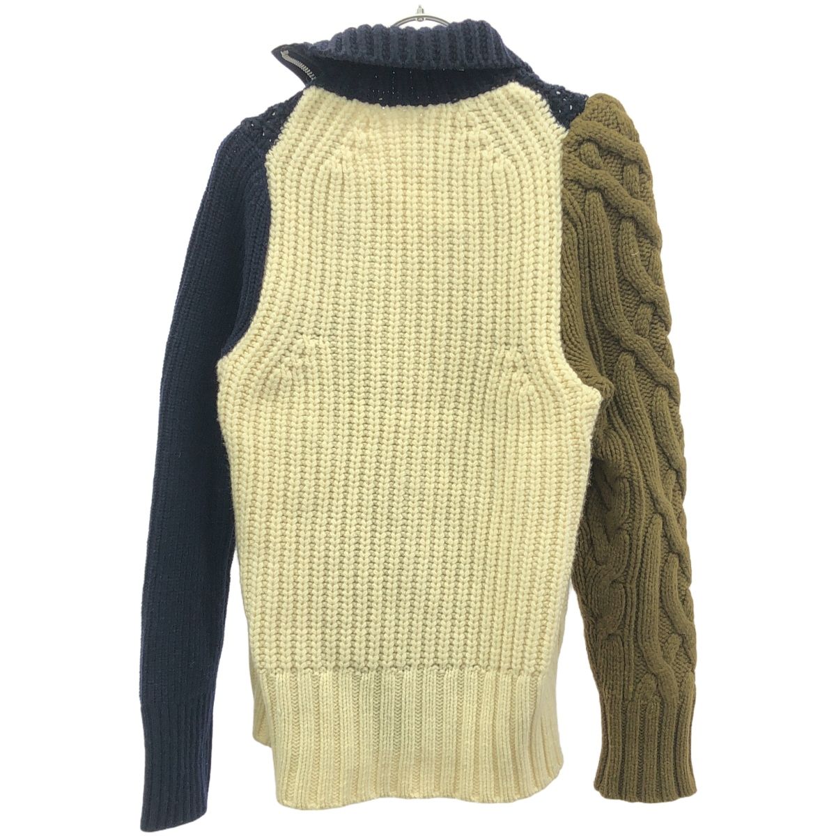 sacai サカイ 21AW ハイネックパネルジップアップニットカーディガン
