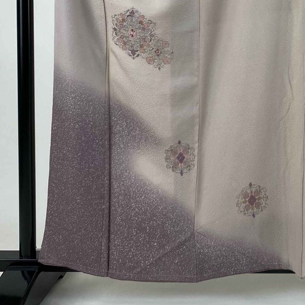 訪問着 身丈159.5cm 裄丈63.5cm S 袷 落款 霞 地紋 銀通し 