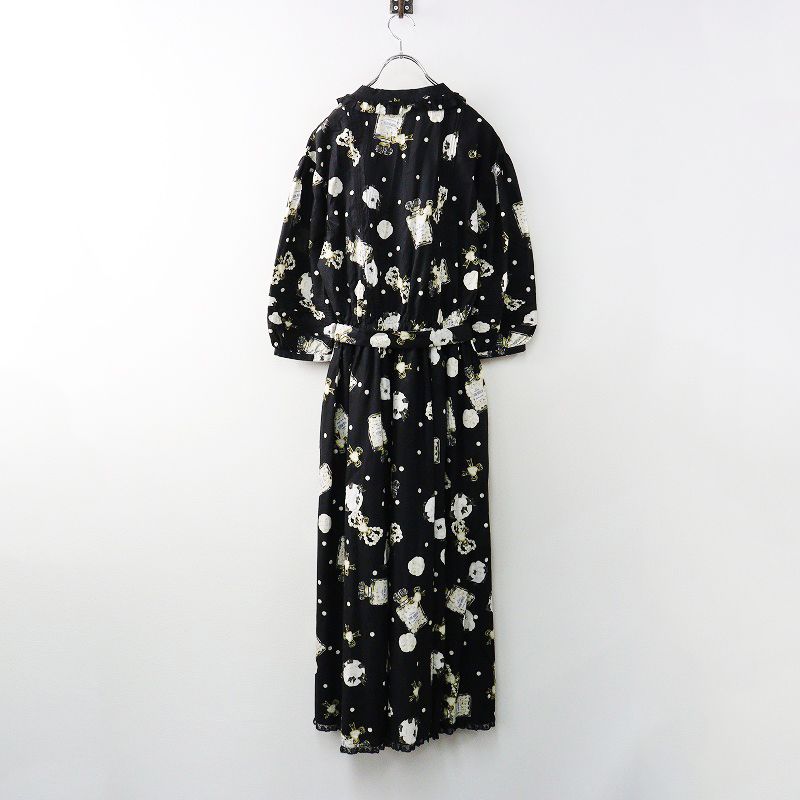 ピンクハウス PINK HOUSE Pearl snow ワンピース ｜ブラック トップス 長袖 ピンタック レース