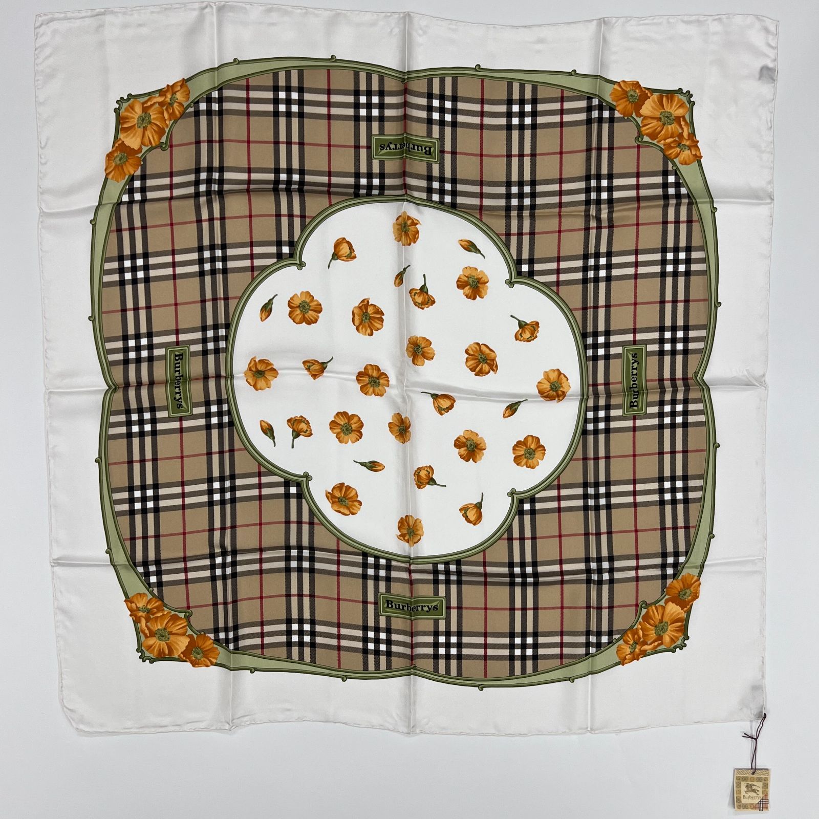 BURBERRY バーバリー ノバチェック スカーフ シルク マルチカラー ヴィンテージ レディース HIBUOCHI VINTAGE