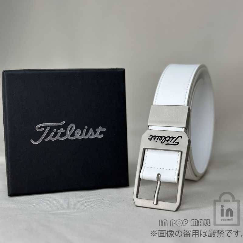 Titleist golf タイトリスト ゴルフ ベーシック ベルト 本革 牛革 メンズ ベルト ホワイト ブラック