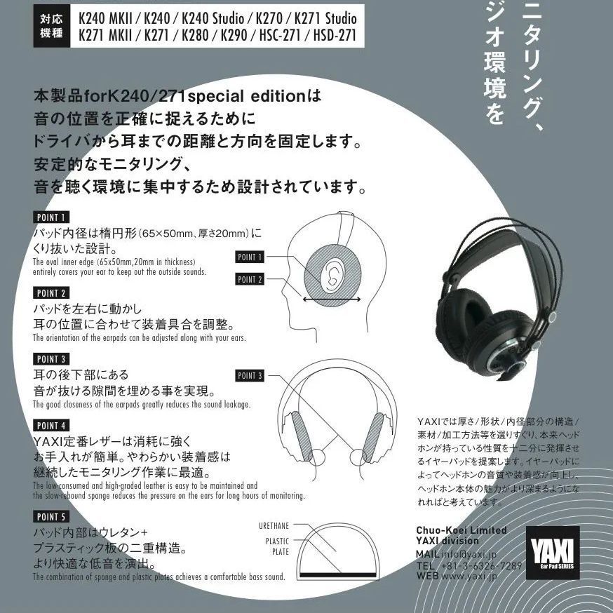 YAXI K240SE for K240/K271 special edition 交換用イヤーパッド