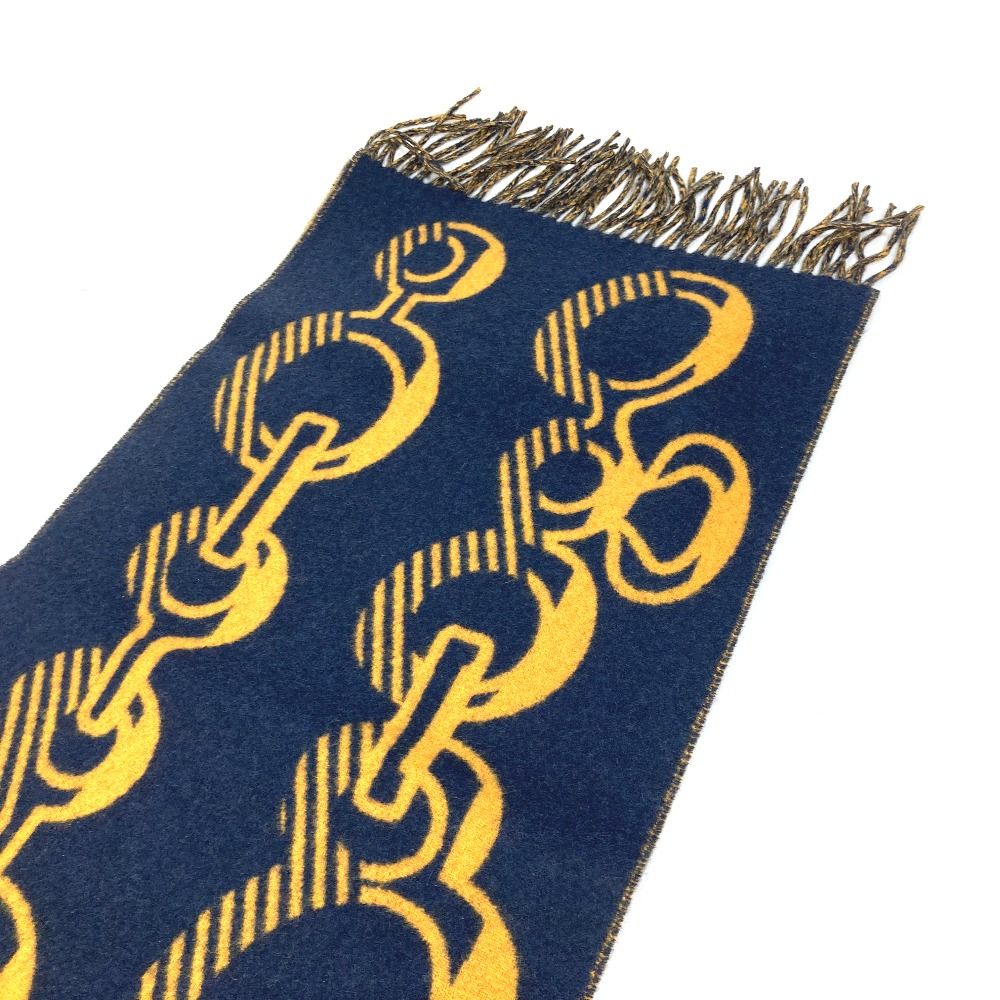 HERMES エルメス マフラー ドレ バックル カシミヤ ネイビー - メルカリ