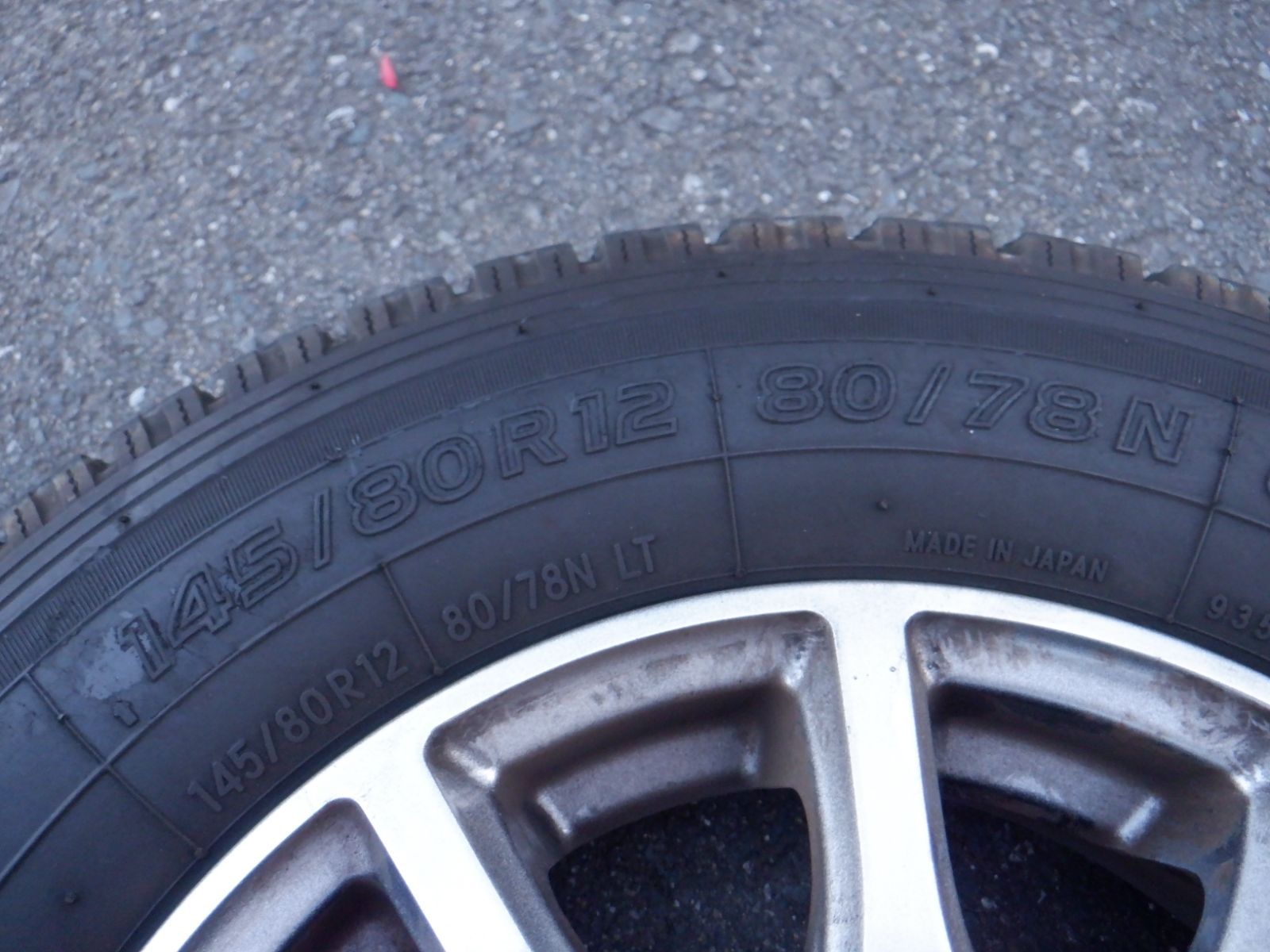 145/80R12 80/78N LTバリ山タイヤアルミ4本セット N-VAN ハイゼット 