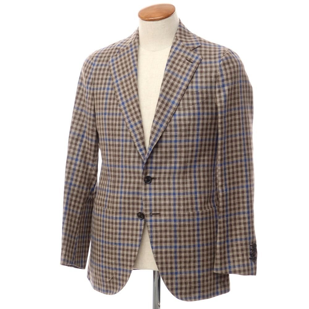 caruso テーラードジャケット 48 aida ブラウンチェック caruso テーラードジャケット 48 aida ブラウンチェック カルーゾ