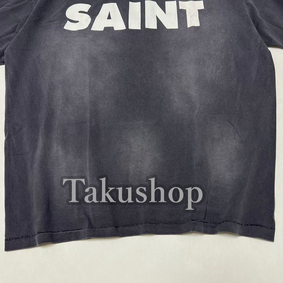 Saint Michael 23AW SS TEE SAINT ロゴ Tシャツ セイントマイケル SM-A23-0000-003 / S>N>T / Tシャツ (ブラック)