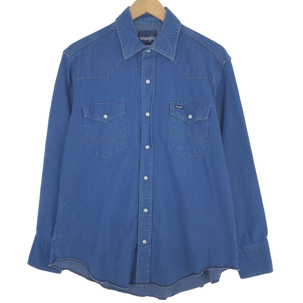 古着 ラングラー Wrangler 70127MW 長袖 デニム ウエスタンシャツ メンズL/eaa426696
