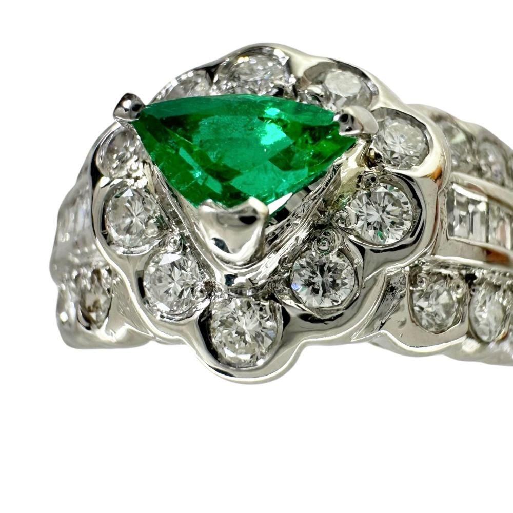 10号 エメラルド 0.258ct ダイヤモンド 0.18/0.55ct リング
