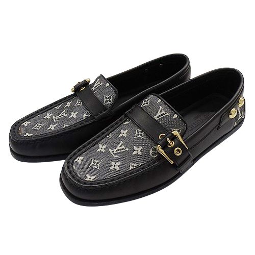 ルイ・ヴィトン LOUIS VUITTON 靴 レディース ブランド ドライビングシューズ モノグラムミニ レザー キャンバス ブラック 34 1/2  約21.5cm 【中古】 - メルカリ