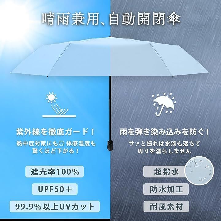 折りたたみ傘 軽量 UVカット100 UPF50+ 自動 晴雨兼用 耐風撥水 - 小物