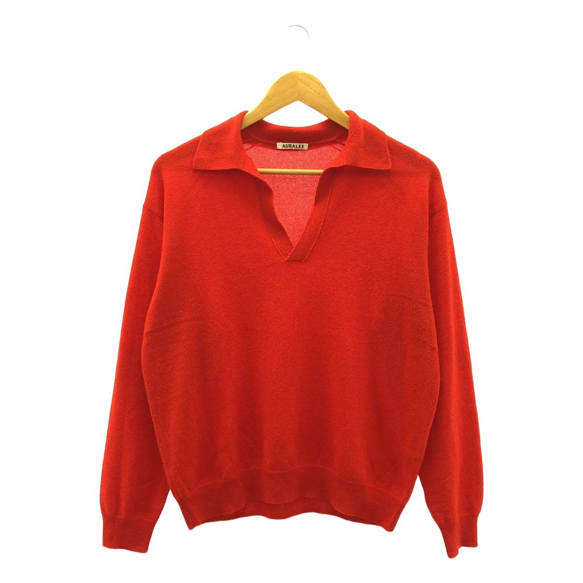 AURALEE | オーラリー | 2025SS | SUPER FINE CASHMERE SILK KNIT SKIPPER POLO ポロニット | 1 | レッド | レディース