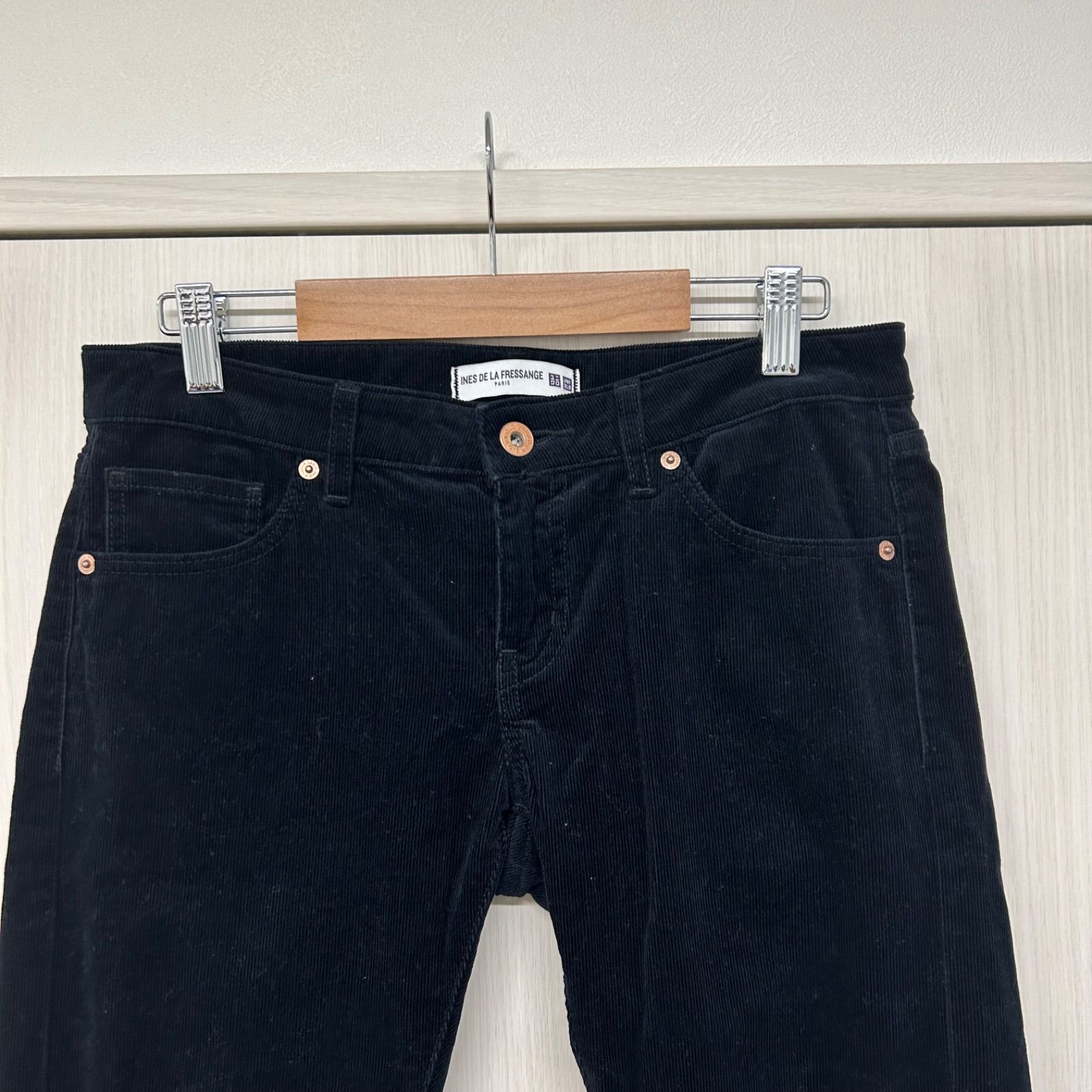 UNIQLOレディース コーデュロイパンツ（ブラックネイビー）25