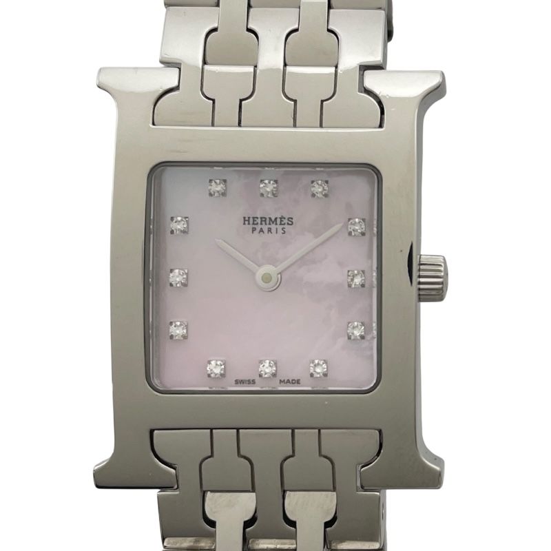 エルメス HERMES Hウォッチ ピンクシェル HH1210 ピンクシェル SS レディース 腕時計