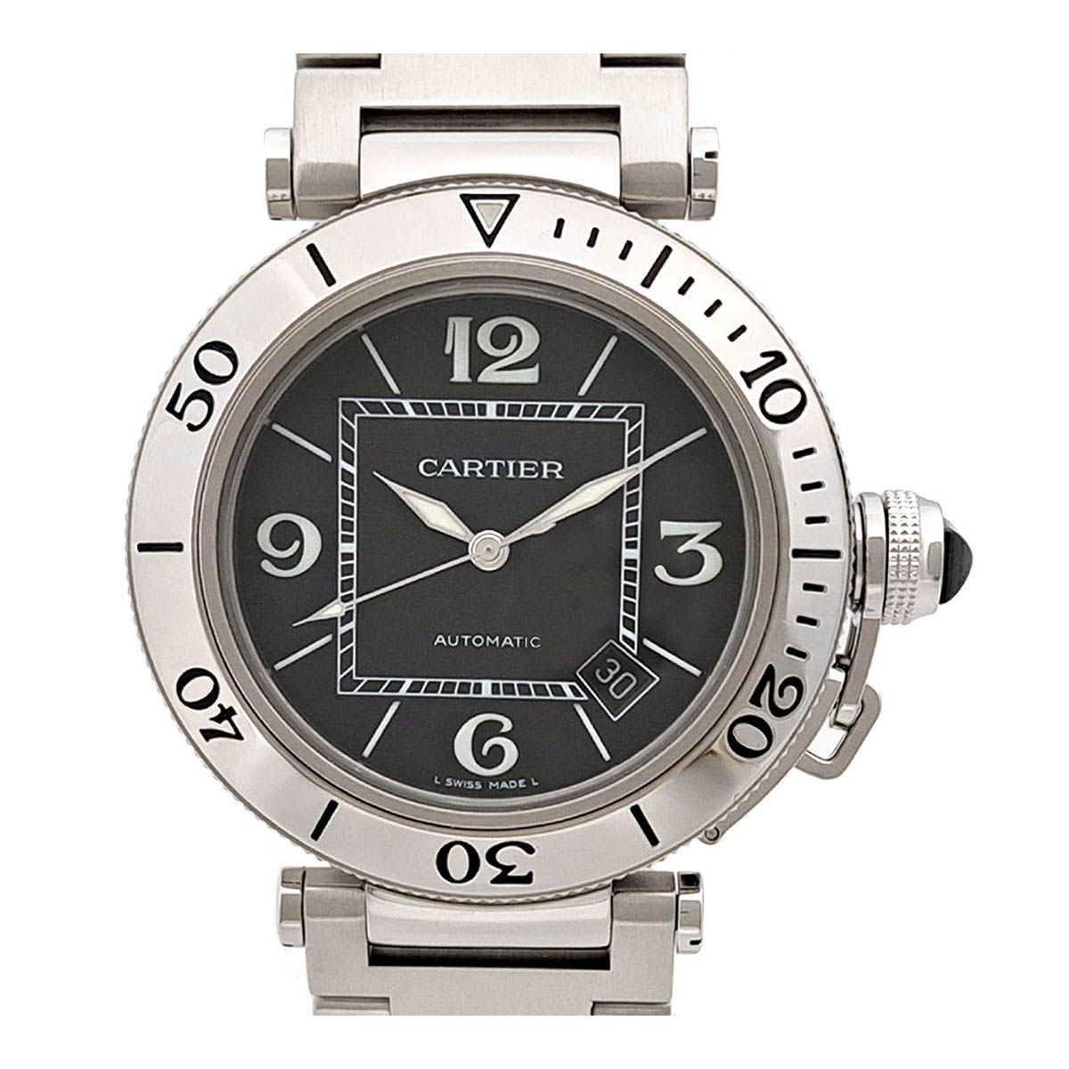 カルティエ パシャ シータイマー ウォッチ W31077M7 自動巻き ステンレススティール メンズ CARTIER 時計
