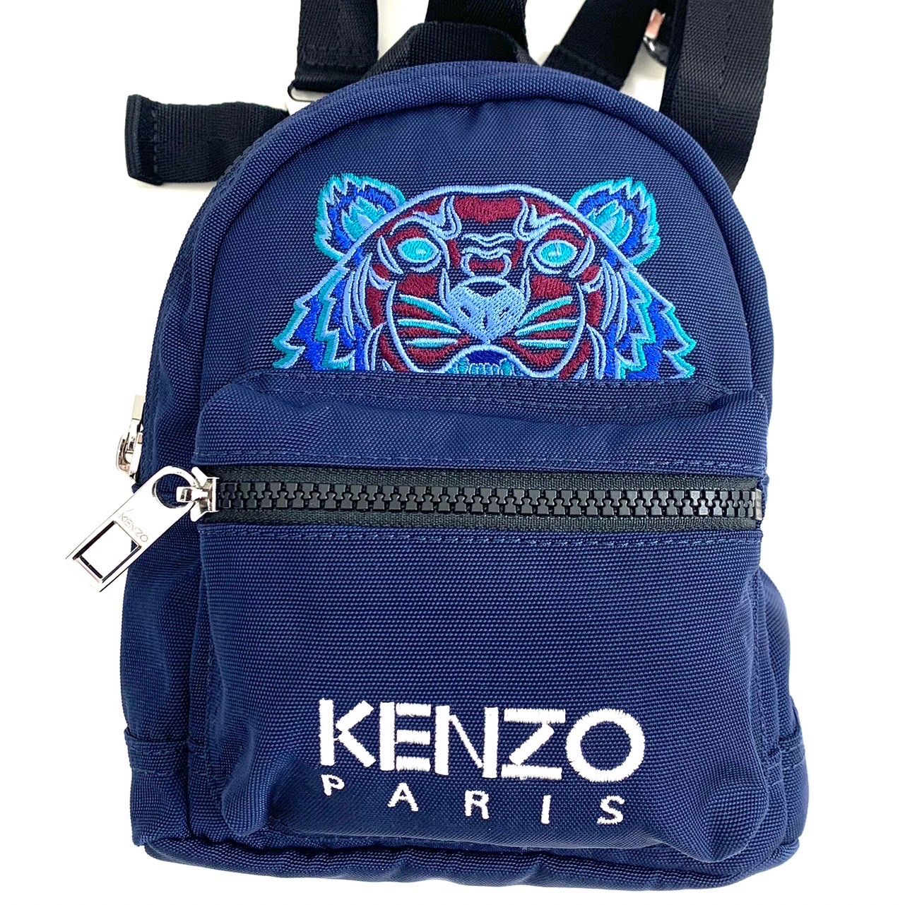 未使用レベル☆KENZO ケンゾー リュック ミニ タイガー 刺繍 ネイビー紺色 バックパック メンズ レディース けんぞー ブランド タイガー