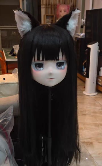 全頭マスク ロック付き NO.1128 フルマスク ドール ヘッドロリータ人形 コスプレ 全頭面 変身 仮装 着ぐるみ 二次元 コスチューム