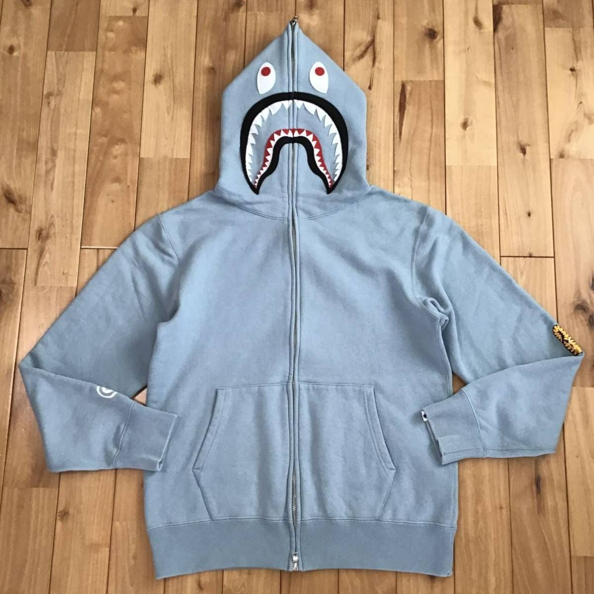 ライトブルー シャーク パーカー Lサイズ a bathing ape BAPE shark  