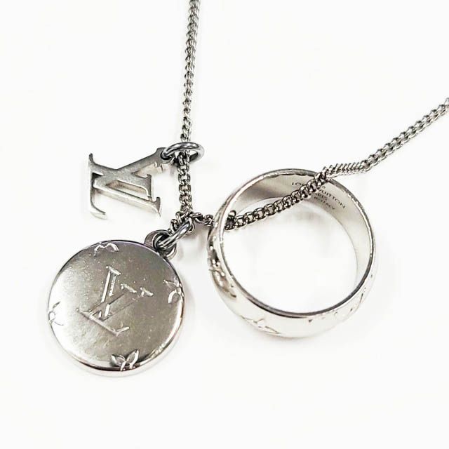 ルイヴィトン LOUIS VUITTON モノグラム リング ネックレス M62485 シルバー ブランド古着ベクトル ▲ 251007