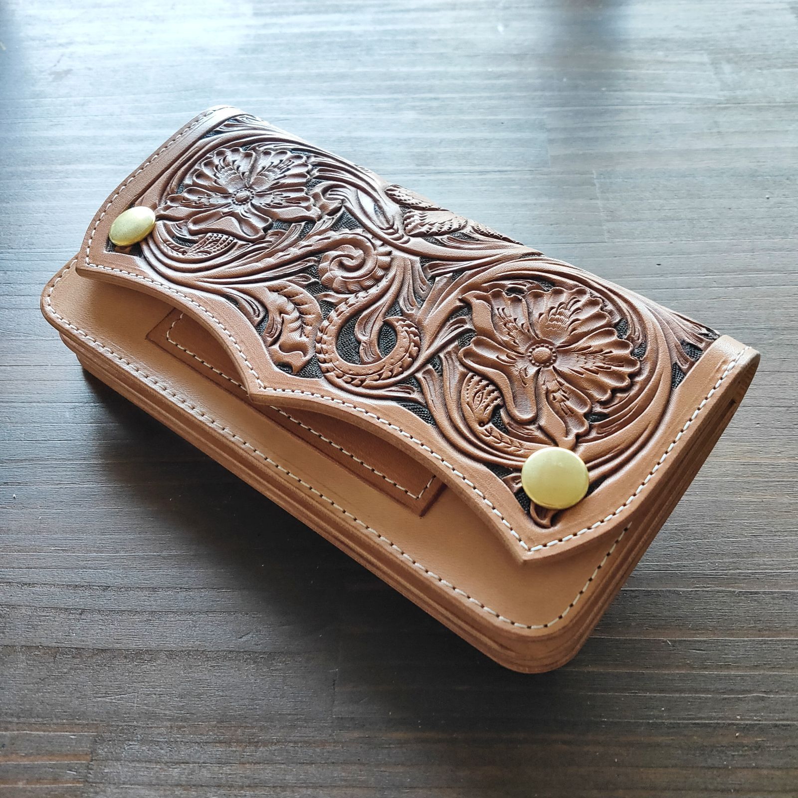 ROCADO ロカド シェルコードバン 二つ折り 長財布 馬革 ダークグリーン