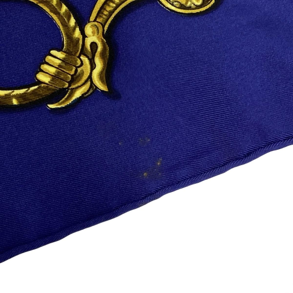 大得価，高品質 エルメスHERMES スカーフ カレ90 ネイビー×白