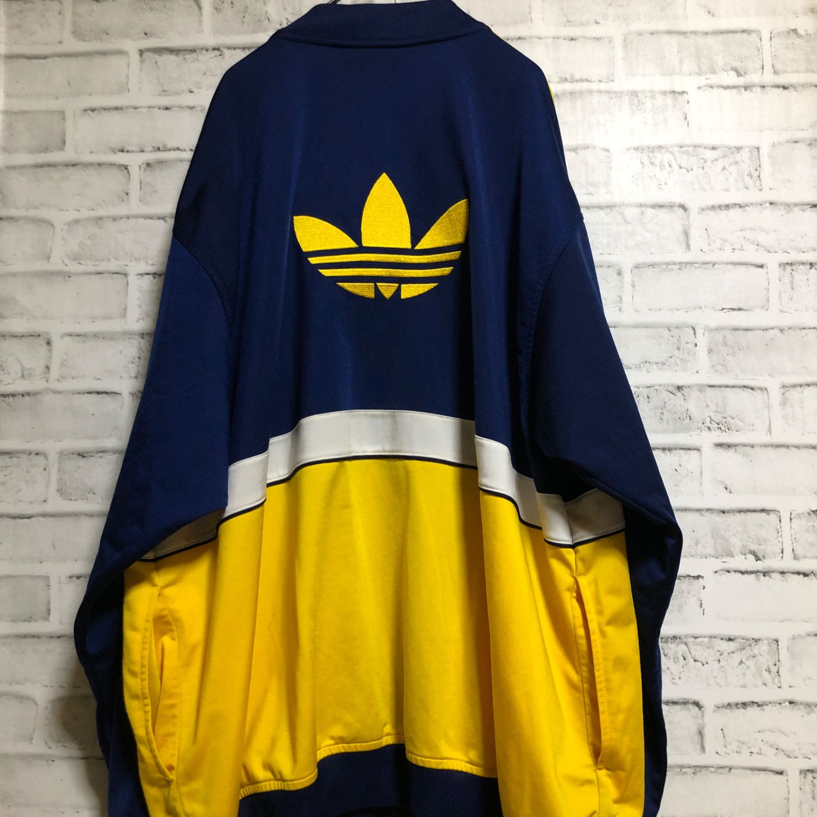 希少3XL⭐️80s adidas トラックジャケット/ジャージ 刺繍トレファイル 