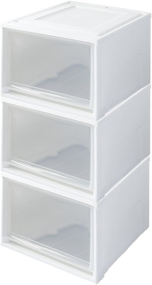 【3個セット】アイリスオーヤマ 収納ボックス 引き出し ワードローブ 圧倒的なコストパフォーマンス 幅39cm×奥行50cm×高さ29.7cm ウォークマン ワードローブ ワードローブ 日本製 ホワイト/透