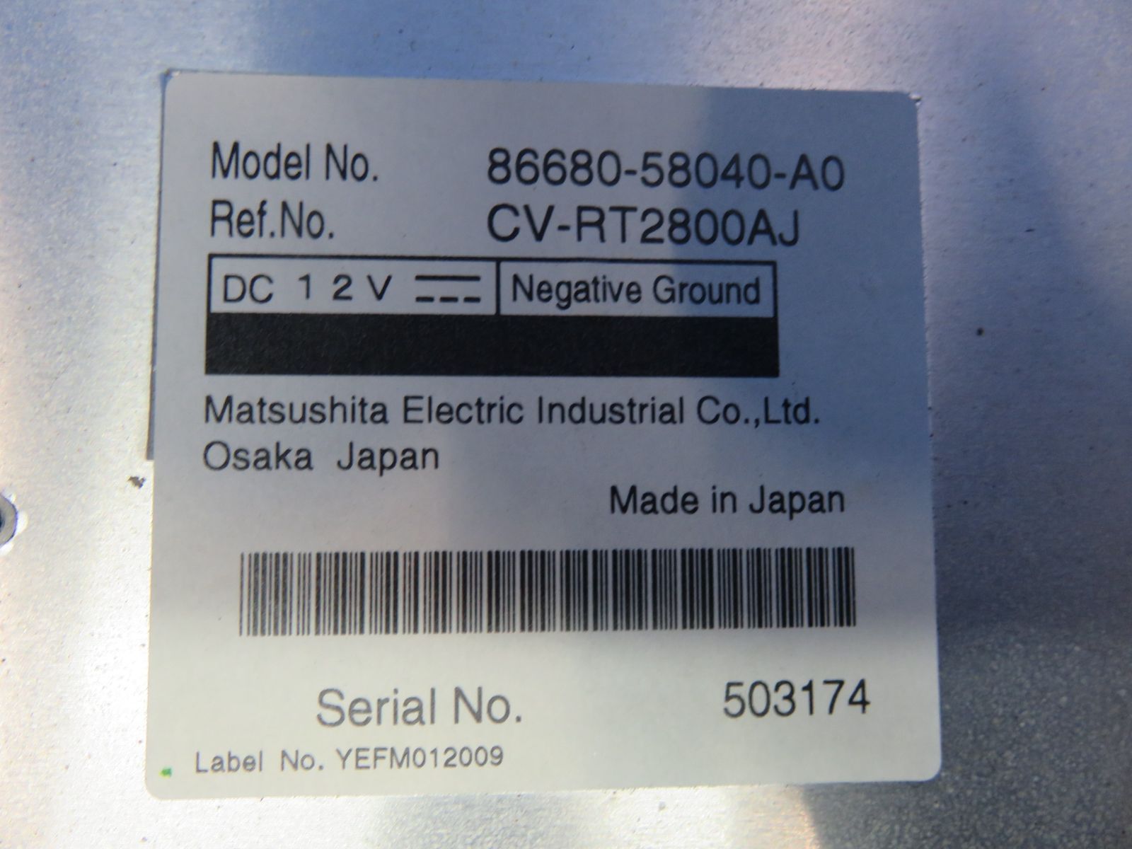 LA5857 保証付 アルファード GGH20W 前期 フリップダウンモニター 純正 CV-RT2800AJ 86680-58040-A0 ANH25W GGH25W ヴェルファイア BRIGHTFACE_UK