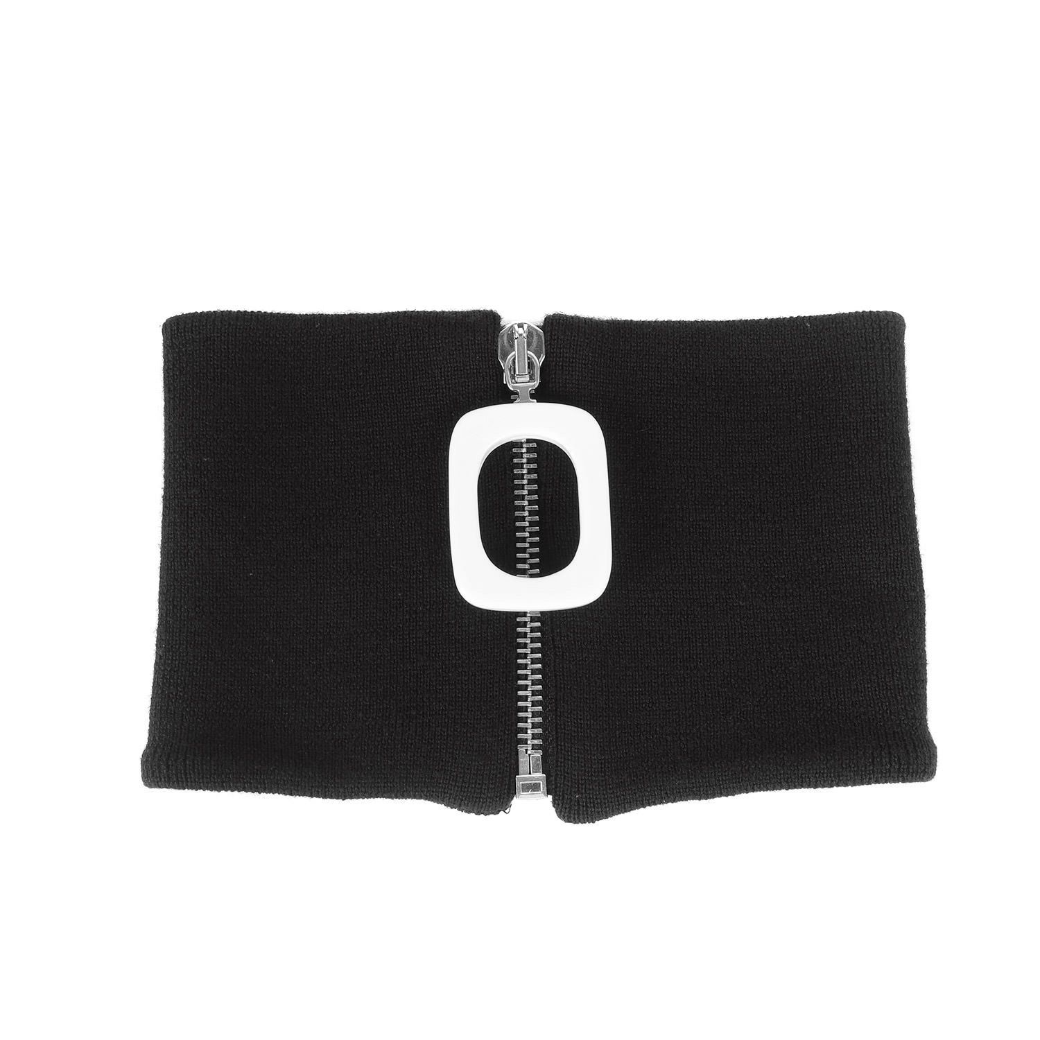 JW ANDERSON ジェイ ダブリュー アンダーソン ファスナー付き ニット ネックウォーマー | ブラック 黒 | イタリア製 | ブランド ファッション アイテム 小物 メンズ
