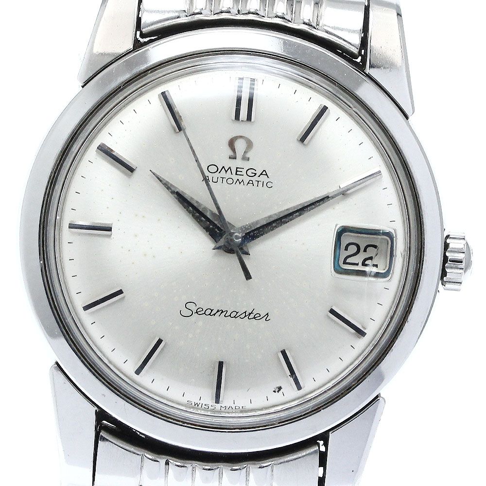 1円 AT オメガ シーマスター デイト シルバー文字盤 メンズ腕時計 KOR